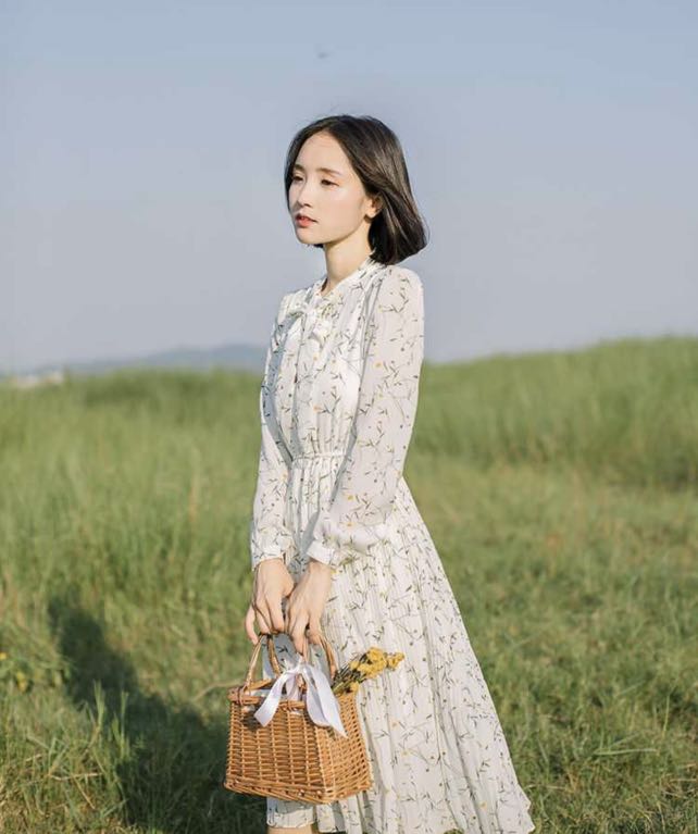 Korean floral maxi dress Women s Fashion Dresses Sets Dresses on Carousell