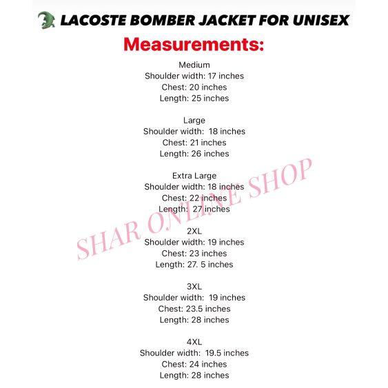 LACOSTE BOMBER JACKET FOR UNISEX