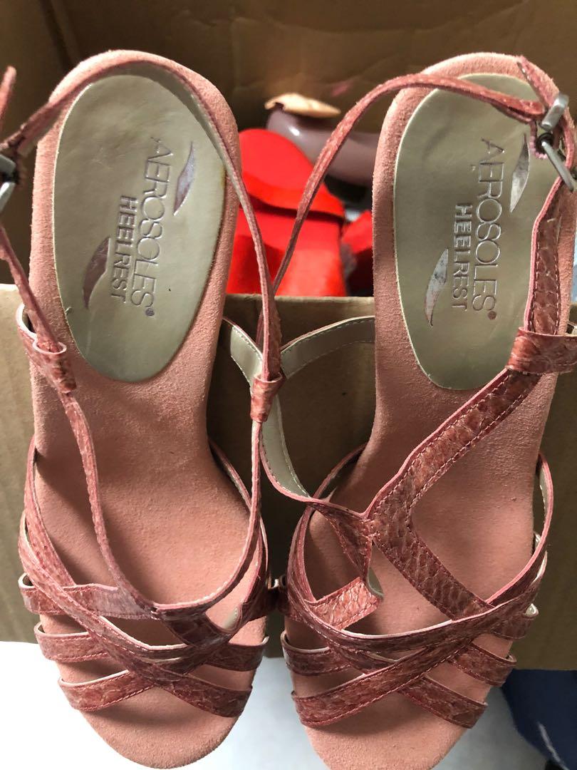 Women's Aerosoles Elba Ankle Strap Heeled Sandal Nude Patent Leather 12 M -  Walmart.com
