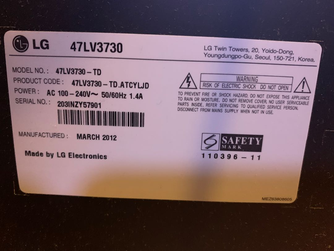 LG 47 inch TV, TV & Home Appliances, TV & Entertainment, TV on Carousell