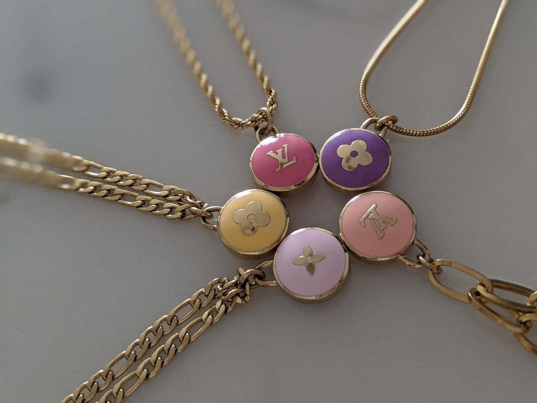 Rework Vintage Louis Vuitton Pastilles Gold Heart Necklace