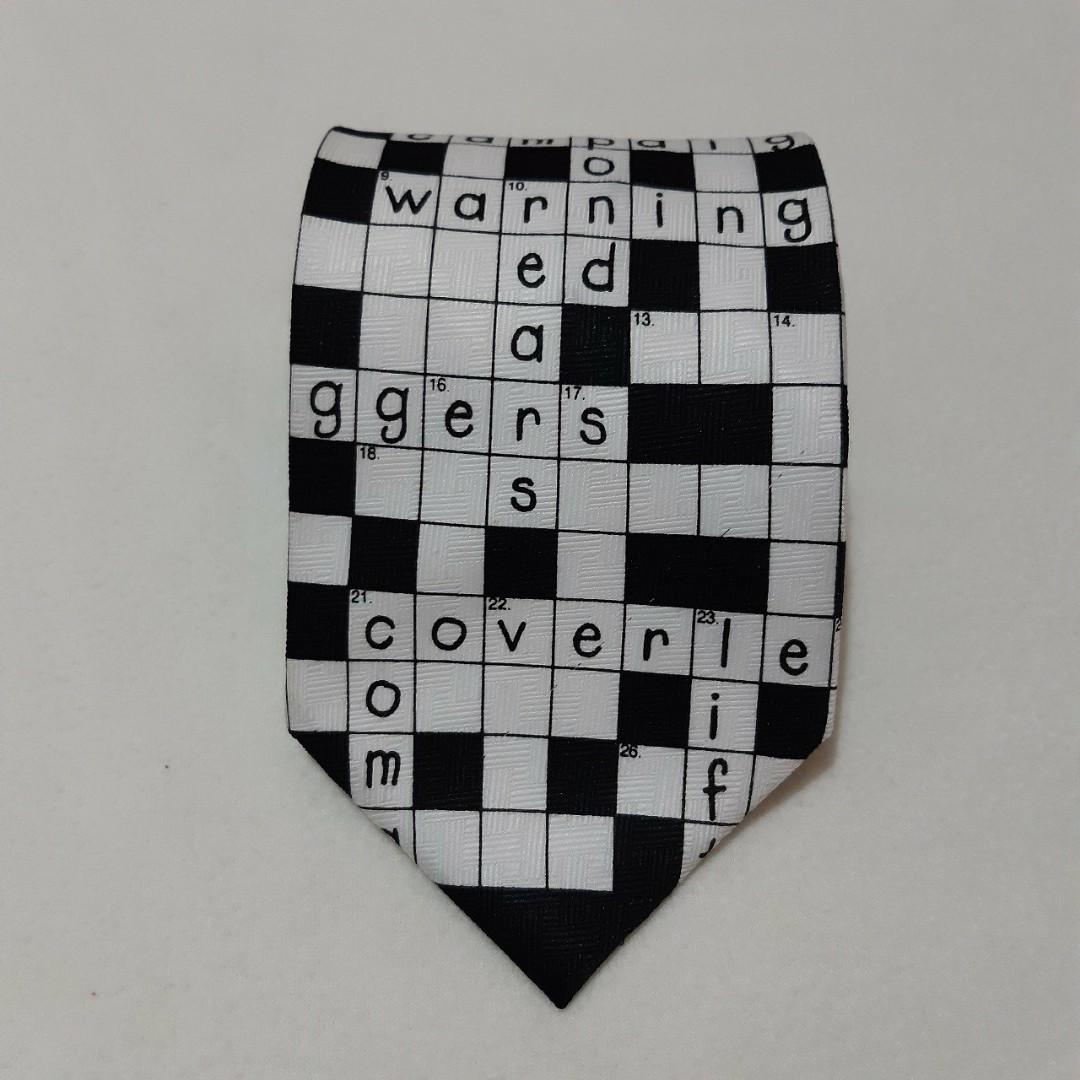 Ralph Marlin Crossword Puzzle Necktie Novelty Tie, Men's Fashion