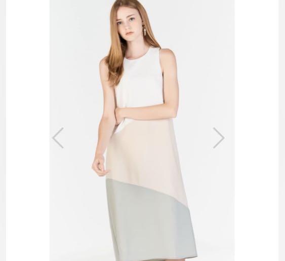 Ralya Colourblock Midi Dress in Spring Mint Women s Fashion Dresses Sets Dresses on Carousell