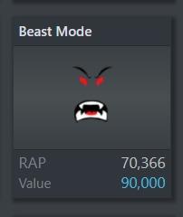 Roblox Limited Blizzard Beast Mode Video Gaming Gaming Accessories In Game Products On Carousell - roblox radioactive beast mode