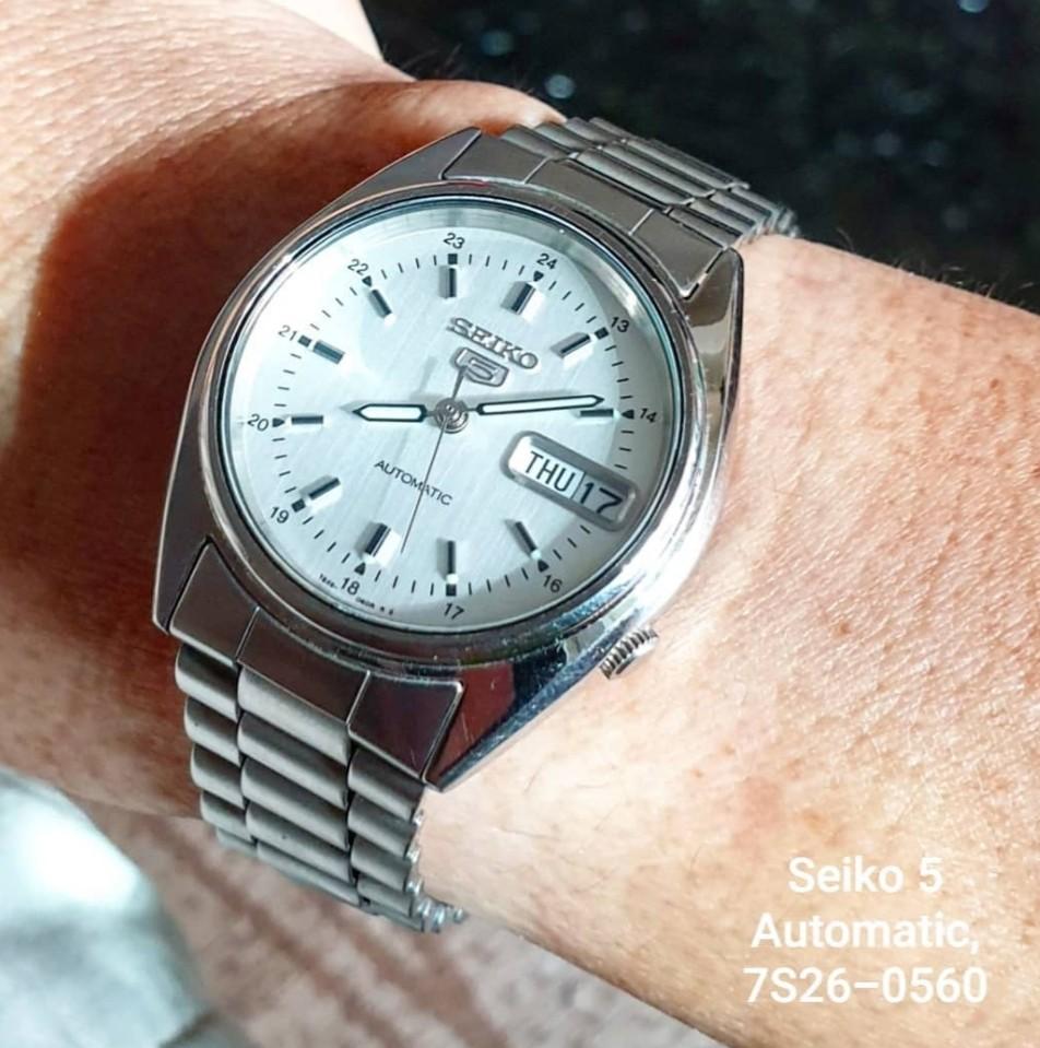 Seiko Automatic 7S26-0560 boy size watch. 33mm casing diameter., Men's  Fashion, Watches & Accessories, Watches on Carousell