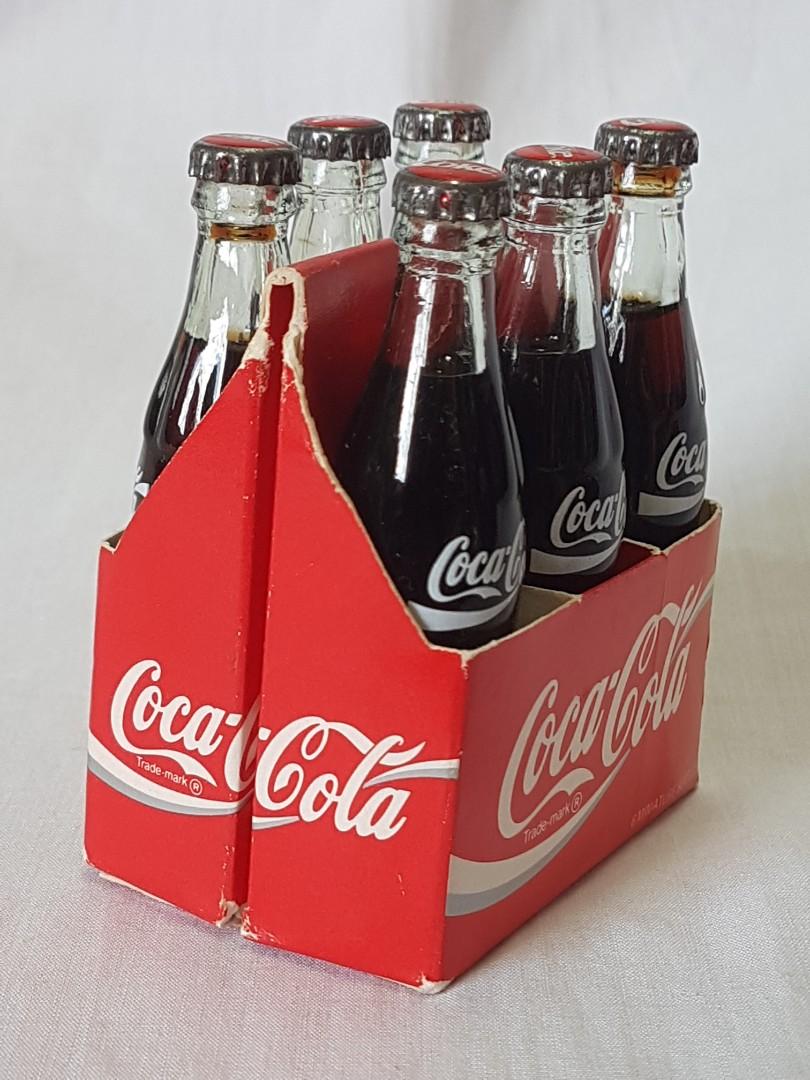 Six CocaCola Miniature Glass Bottles, Hobbies & Toys, Memorabilia & Collectibles, Vintage