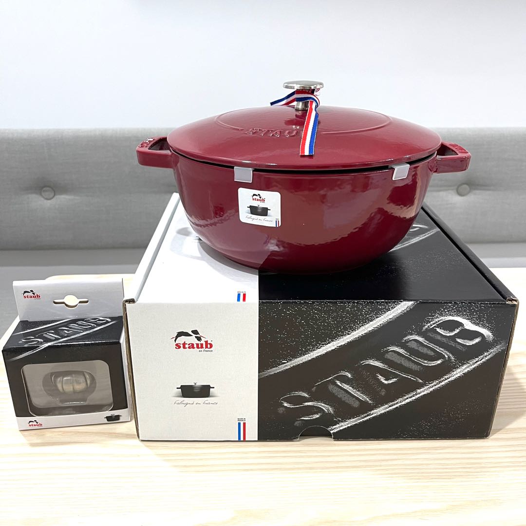 Staub 24cm琺瑯鑄鐵鍋/和食鍋（贈南瓜頭鍋蓋）