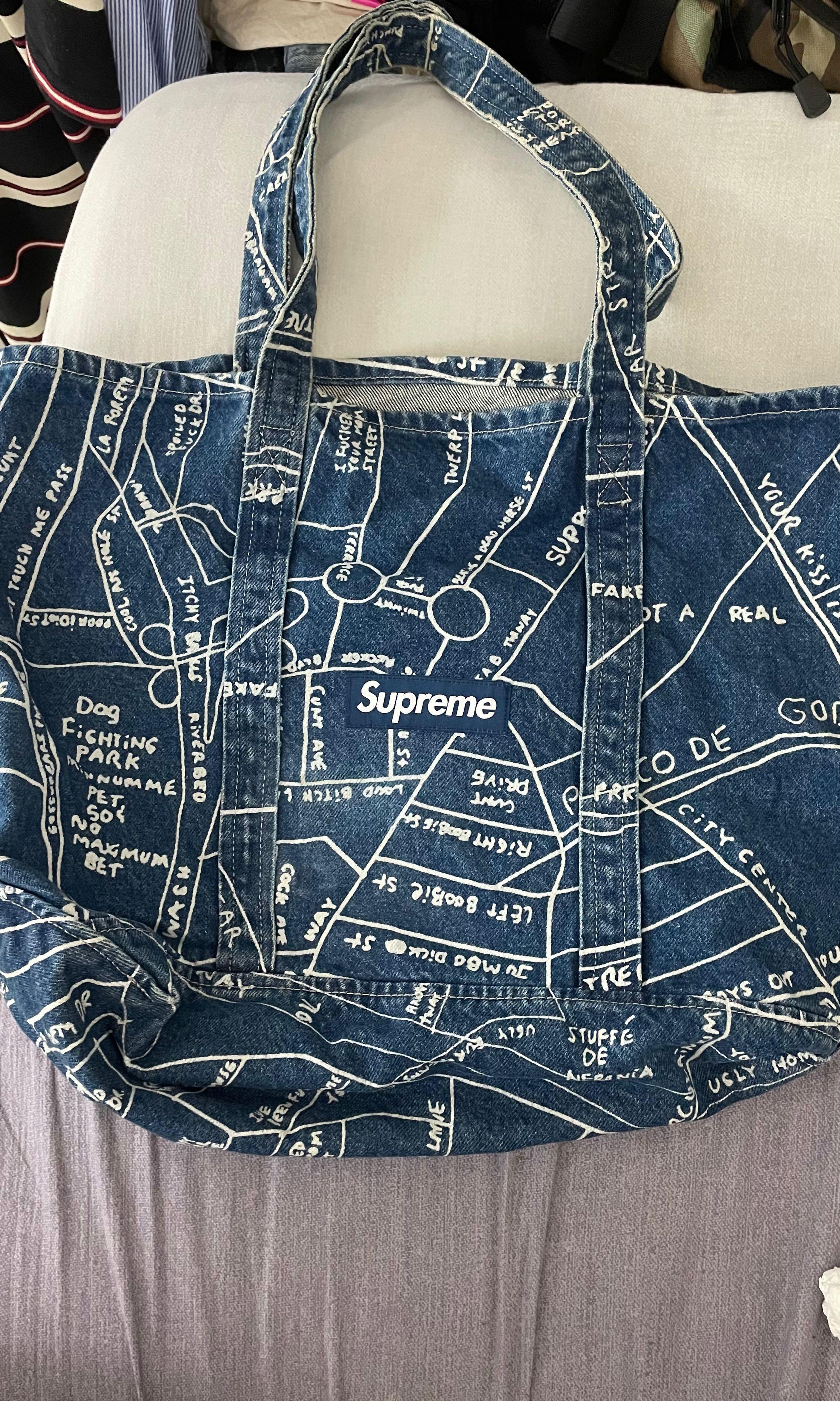 Supreme denim tote bag sales