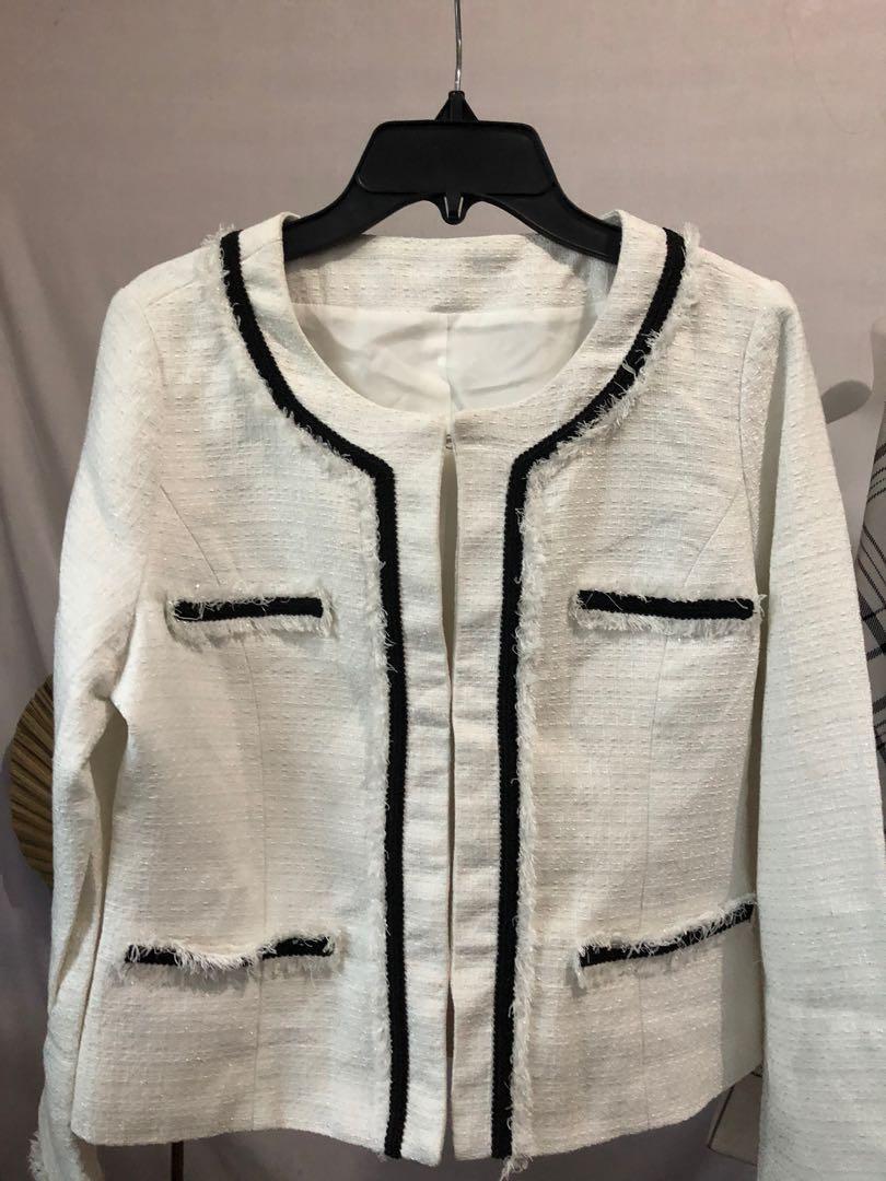 tweed jacket white