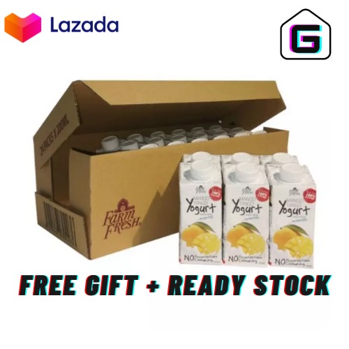 UHT FARM FRESH MANGO YOGURT DRINK 200 ML, Food & Drinks, Beverages on Carousell