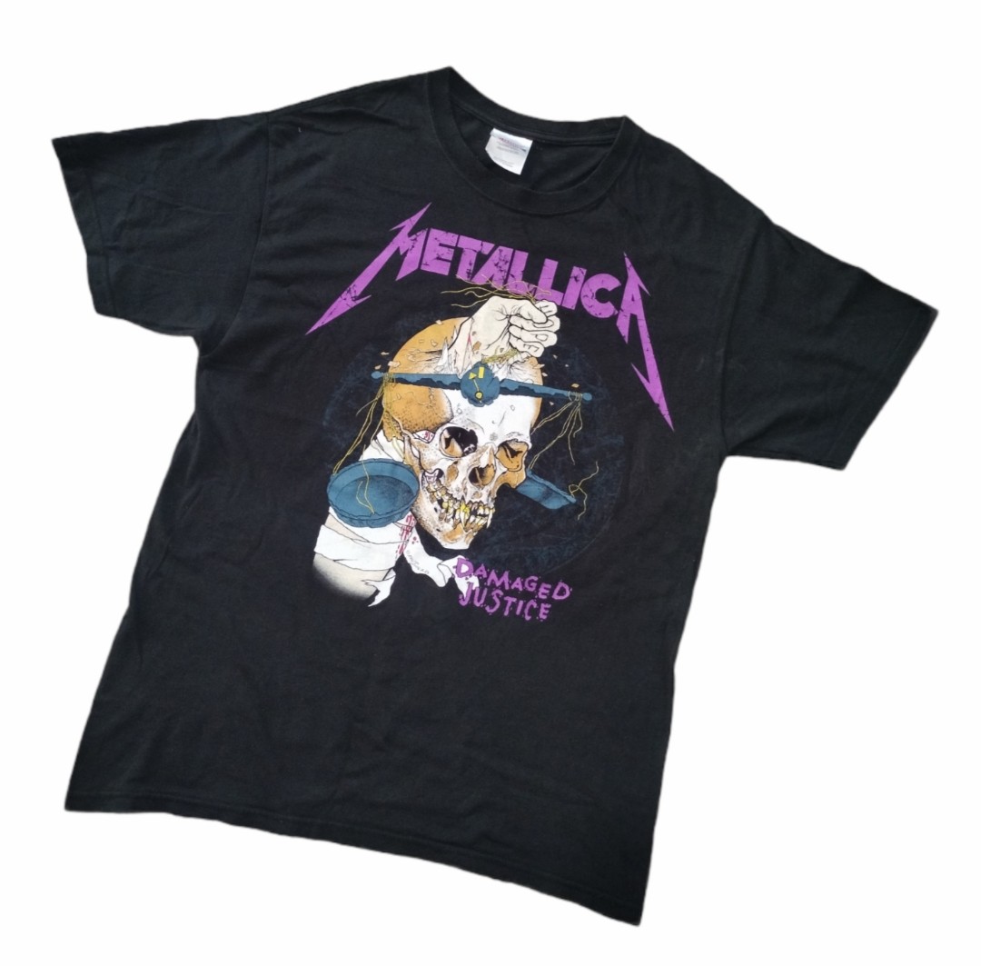 Vintage 2007 Metallica Damaged Justice Pushead Art, Men's Fashion, Tops ...