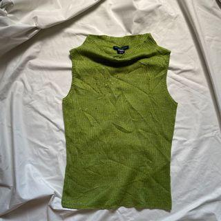 vintage green knitted 90s thrifted y2k cottagecore top