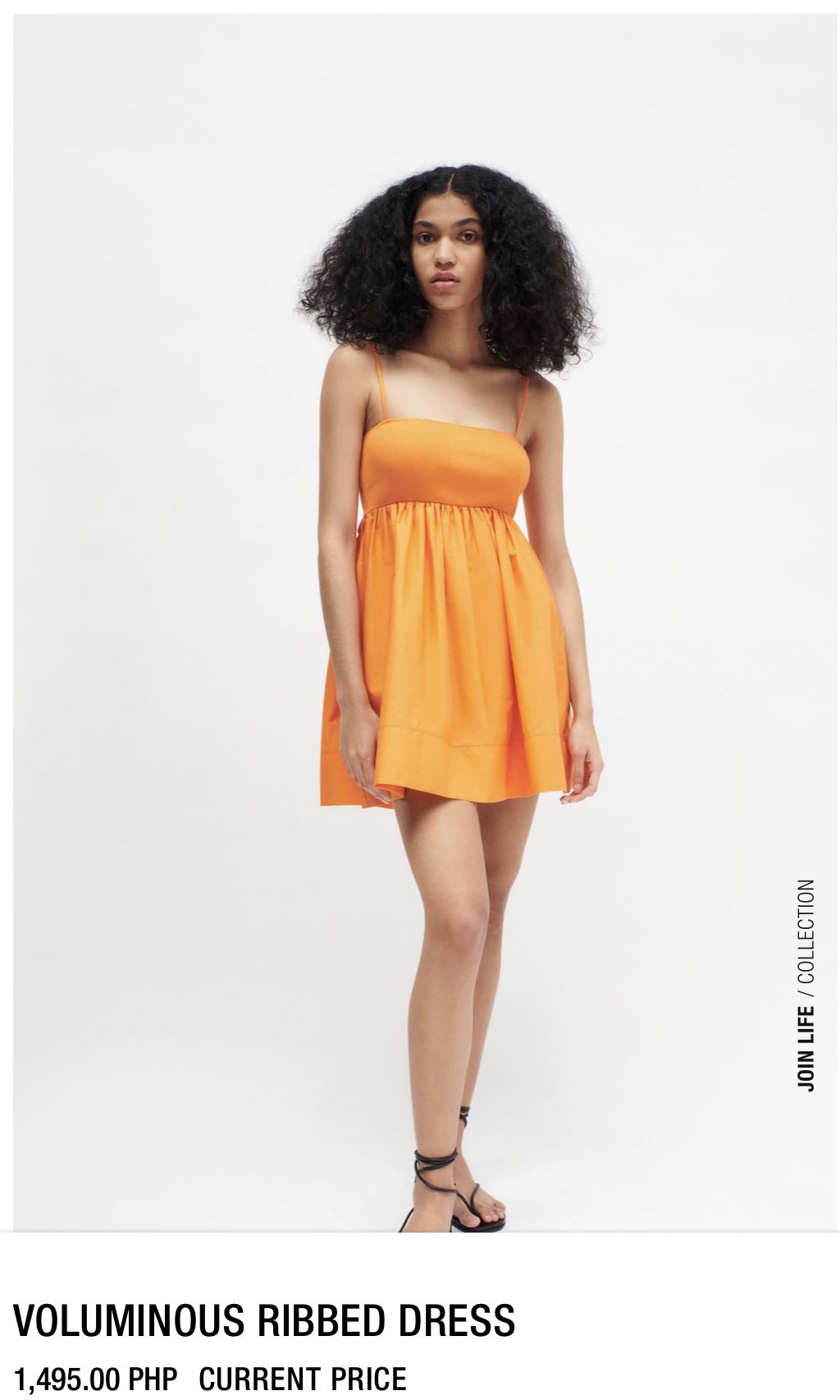 Zara Voluminous Ribbed Dress in orange 