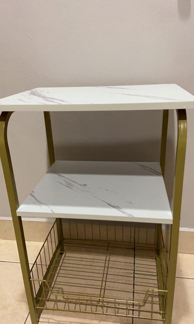 3 Tier Modern Coffee Tea Table Bedside Nightstand Sofa Side Table (Category: Tables & Sets) located in Manila. Submitted by affordshopz (Listing ID 1099881407, Image 3). Description: Color: Brown and Gold & Black Wood Surface and Steel Frame Structure Place of application: Living room, bedroom, bar, hotel, outdoor, dining room, office Material: Wood Panel and Steel Size: 40*30*62 cm , 3 Layers Side Table 1300 BEFORE 𝕄𝕠𝕣𝕖 𝕒𝕗𝕗𝕠𝕣𝕕𝕒𝕓𝕝𝕖 