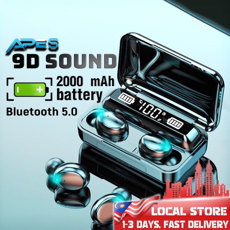 9D Sound F9 TWS 5.0 Bluetooth Earphones Wireless Earbuds Touch