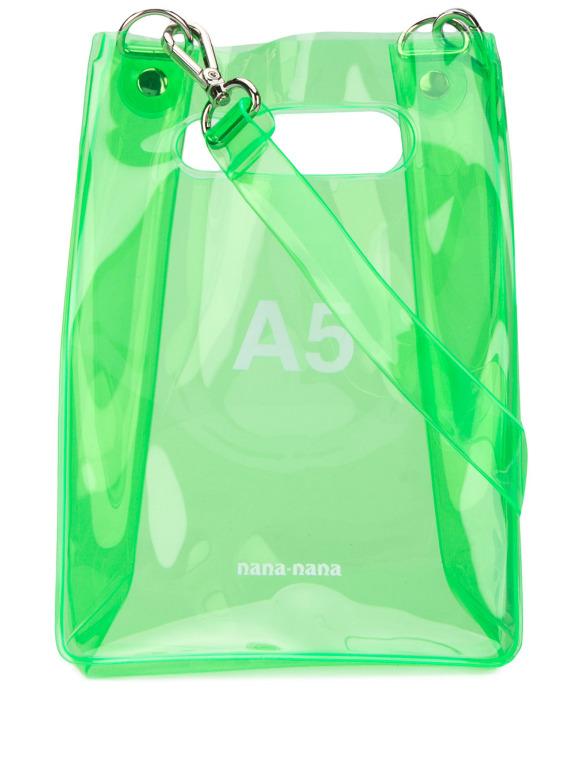 NANA NANA PVC Neon Green A4 Bag