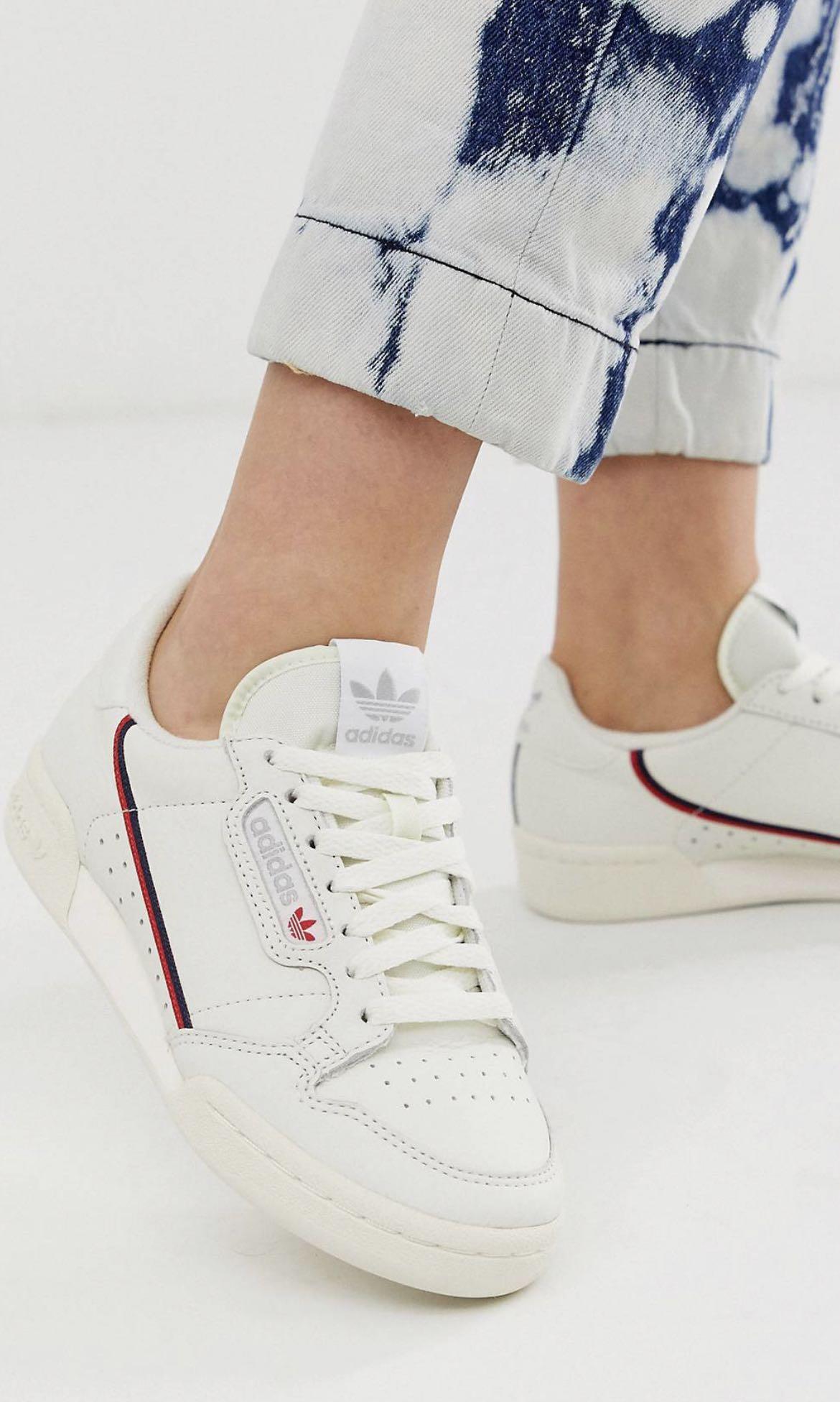 Adidas Originals trainer in off white and red, Women's Fashion, Footwear, Sneakers Carousell