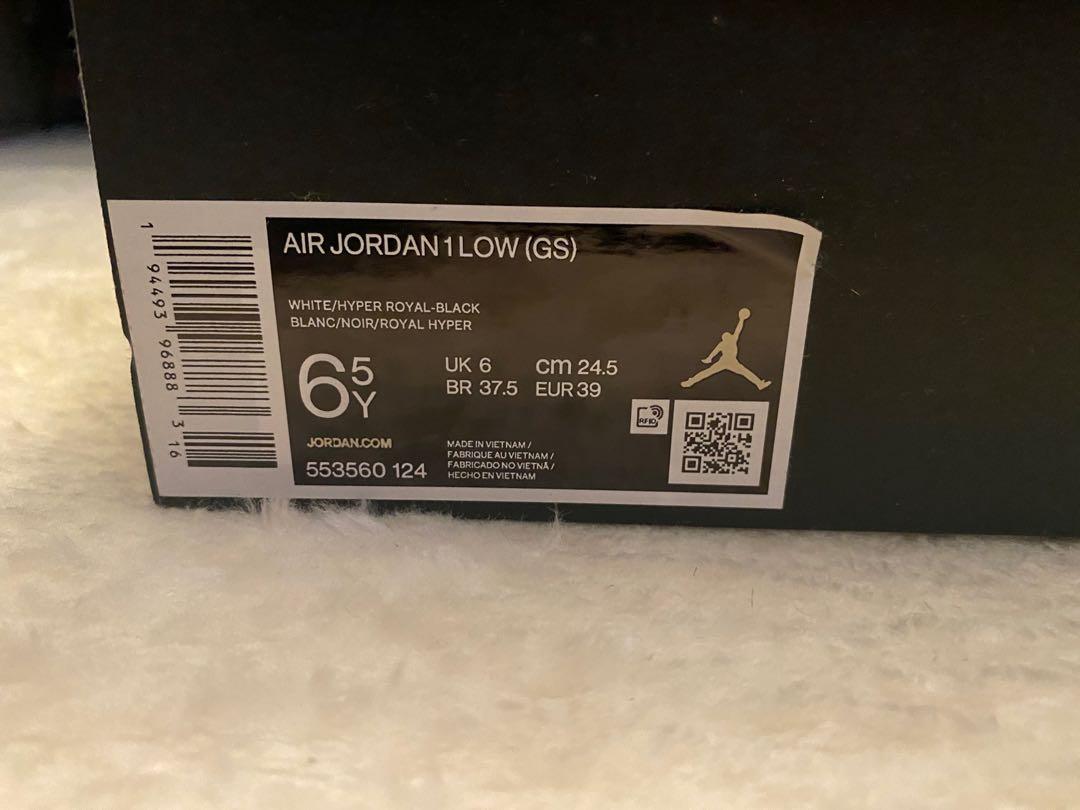 Air Jordan 1 Low 'Game Royal' (GS) - 553560-124 - Novelship