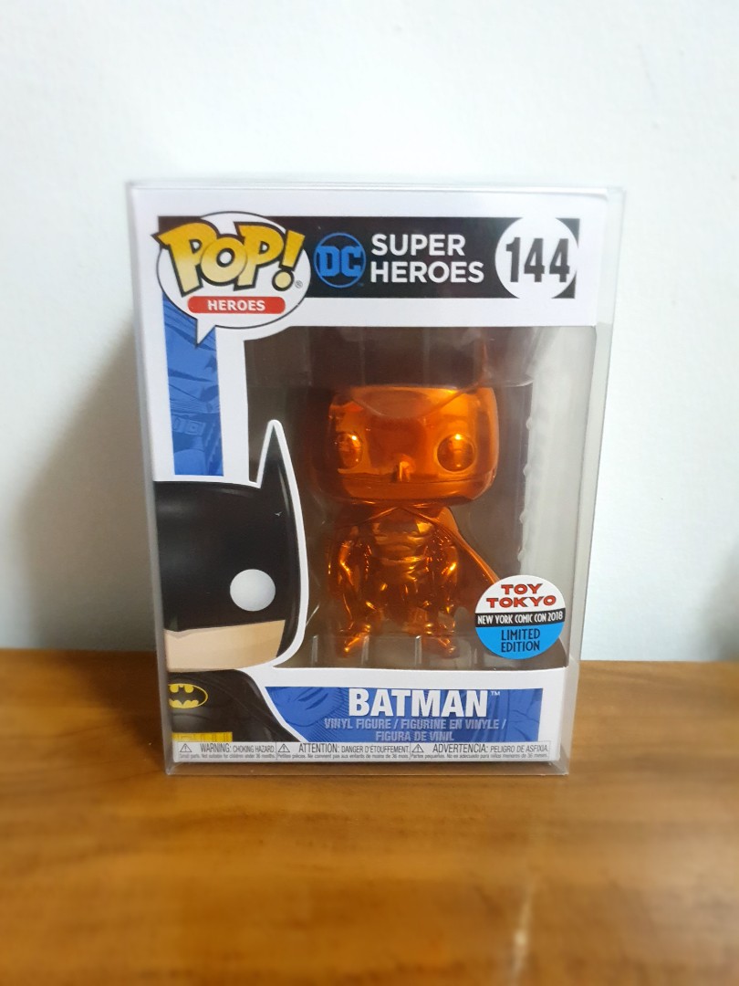 Batman Orange Chrome Toy Tokyo Limited Edition Sticker Funko Pop
