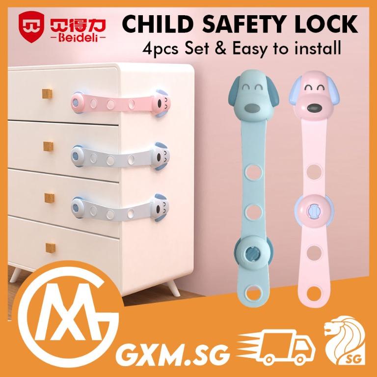 4Pcs Child Safety Locks Cabinet Lock No Drill Self-adhesive Lock Child  Drawer Lock Child Lock