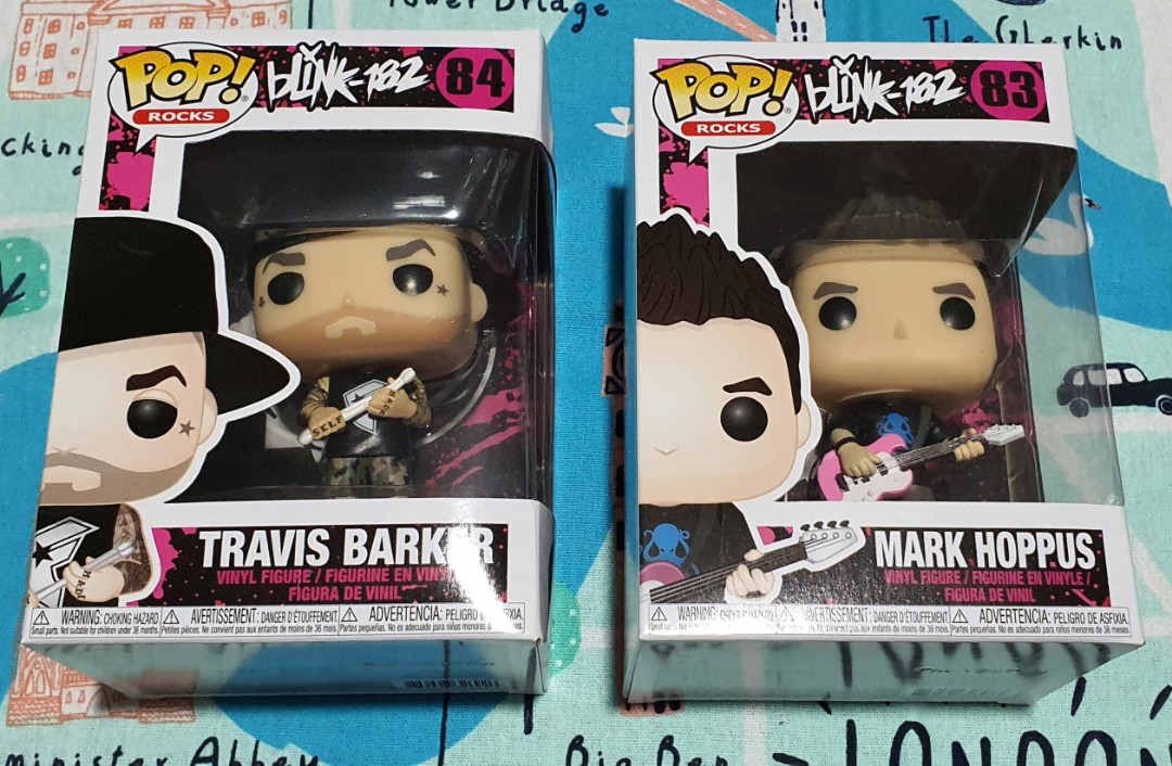 Blink 182 Funko Pop Travis Barker and Mark Hoppus, Hobbies & Toys, Toys & Games on Carousell