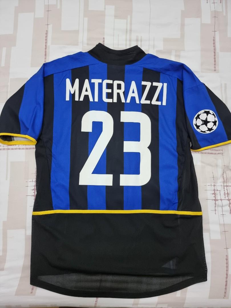 BNWOT Official Inter Milan 2002 2003 Home Kit with Materazzi 23