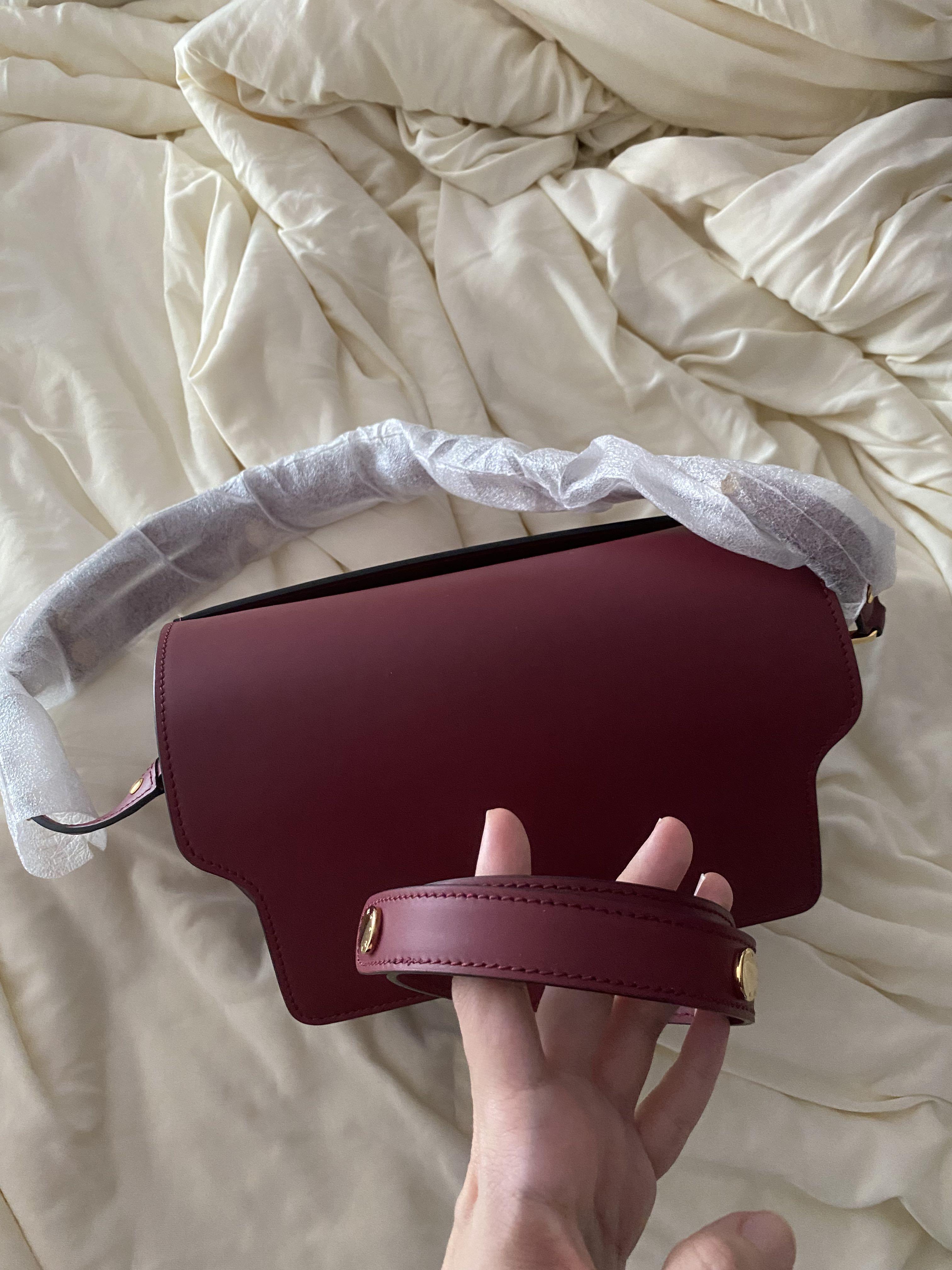 Marni trunk clearance bag burgundy