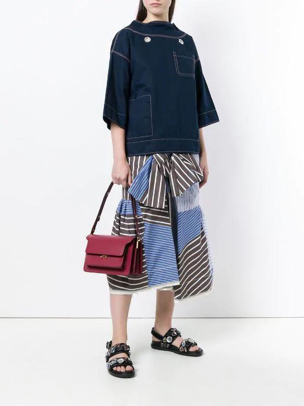 Marni trunk cheap bag burgundy