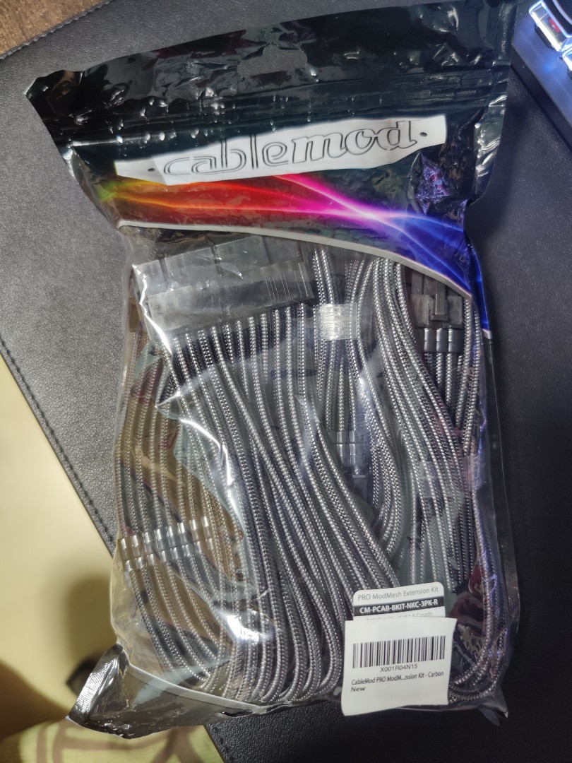 Cablemod PRO ModMesh Power Supply Extension Cable Kit Carbon