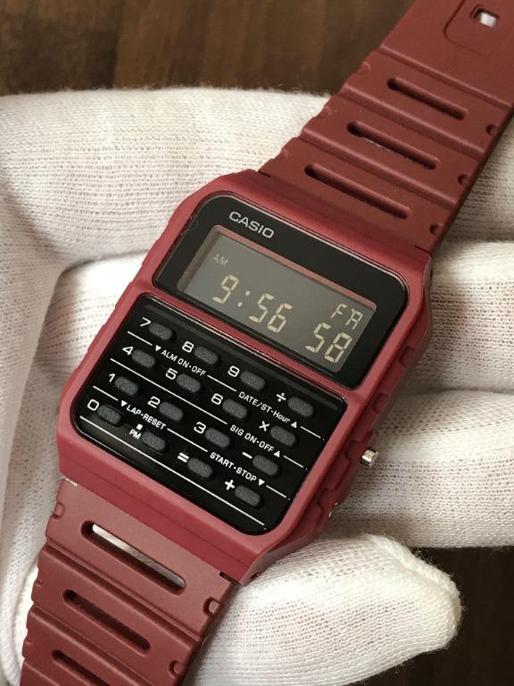 Casio calculator watch red sales