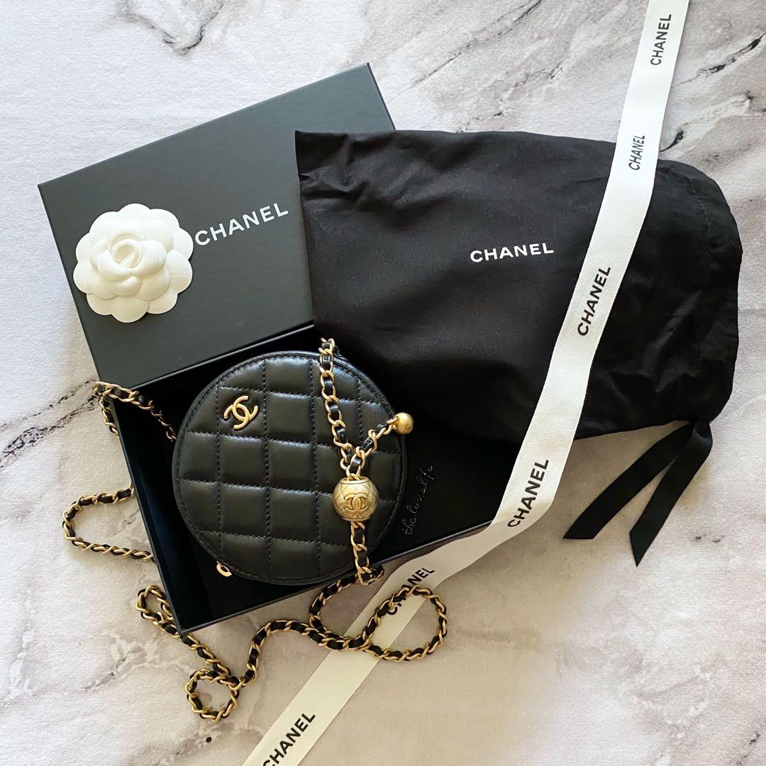 Chanel classic round clutch with shop chain