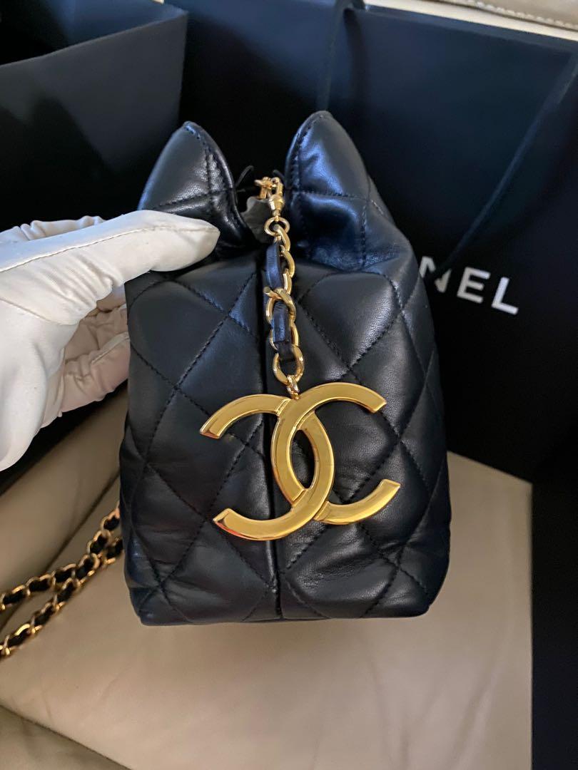 Chanel Vanity Case Rare Large Vintage 90s Top Handle Black Caviar