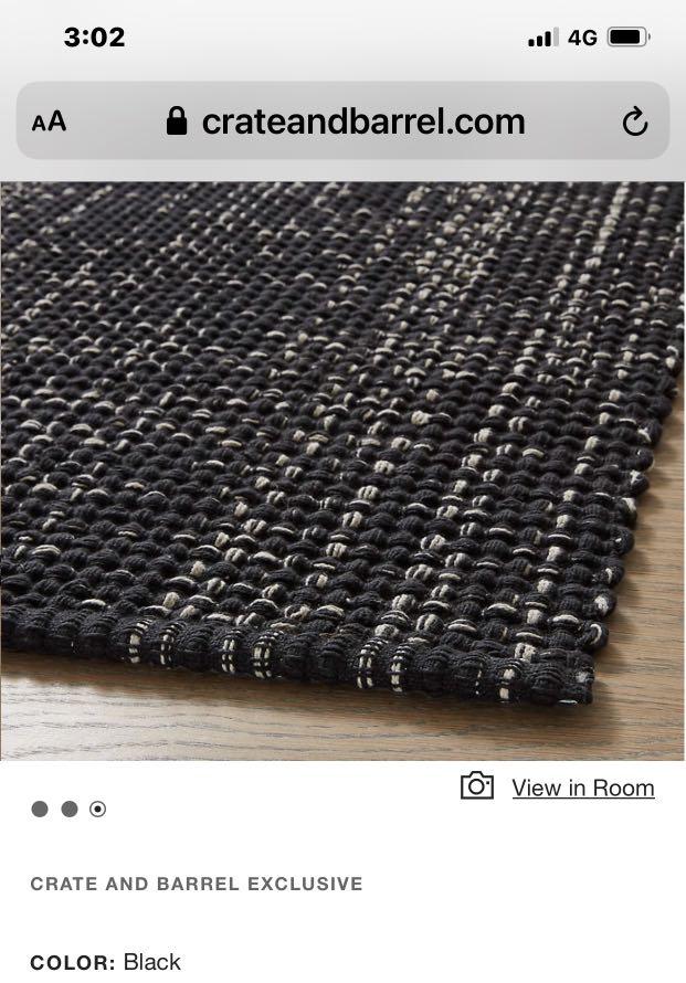 RESERVEDCrate & Barrel Runner Rug, Furniture & Home Living, Home Decor