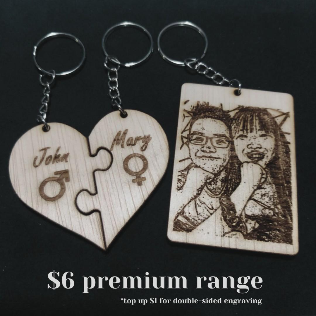 Custom top wood keychains