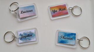 Double Sided Customised Personalised Keychains