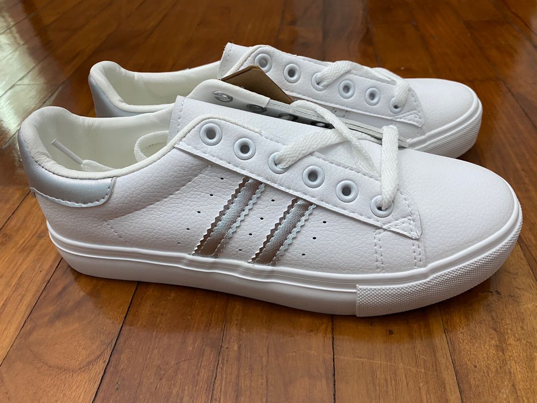 silver canvas shoes