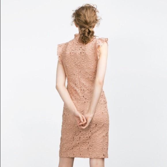 Zara pink 2025 lace dress