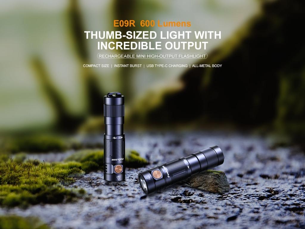 Fenix E09R 600 Lumens Rechargeable Compact Flashlight, Sports Equipment,  Hiking  Camping on Carousell