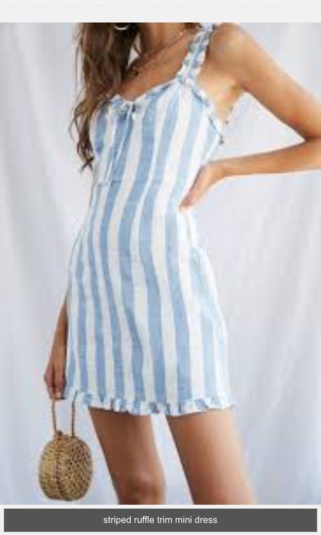 Forever 21 blue and white striped dress shop