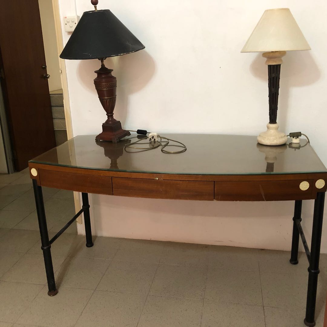 Glass top wooden tables for sale at 50 per table, Furniture & Home Living, Furniture, Tables