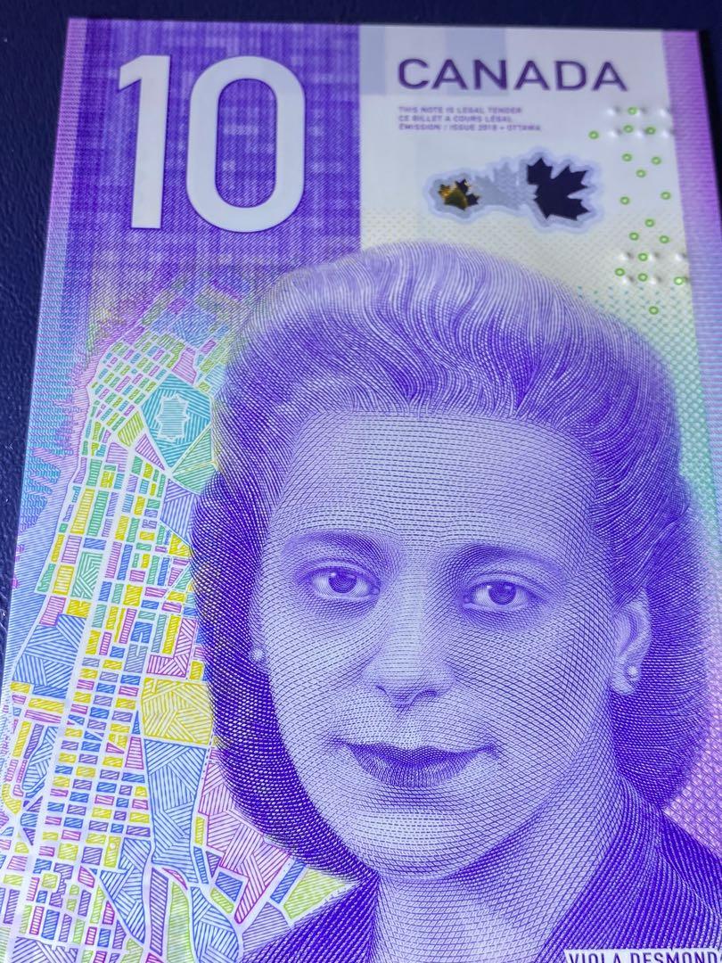 IBSN 2018 World Beautiful Banknote ~Canada 2018 $10 Dollars Polymer（Viola  Desmond） Banknote UNC 100% news, Hobbies  Toys, Collectibles   Memorabilia, Currency on Carousell