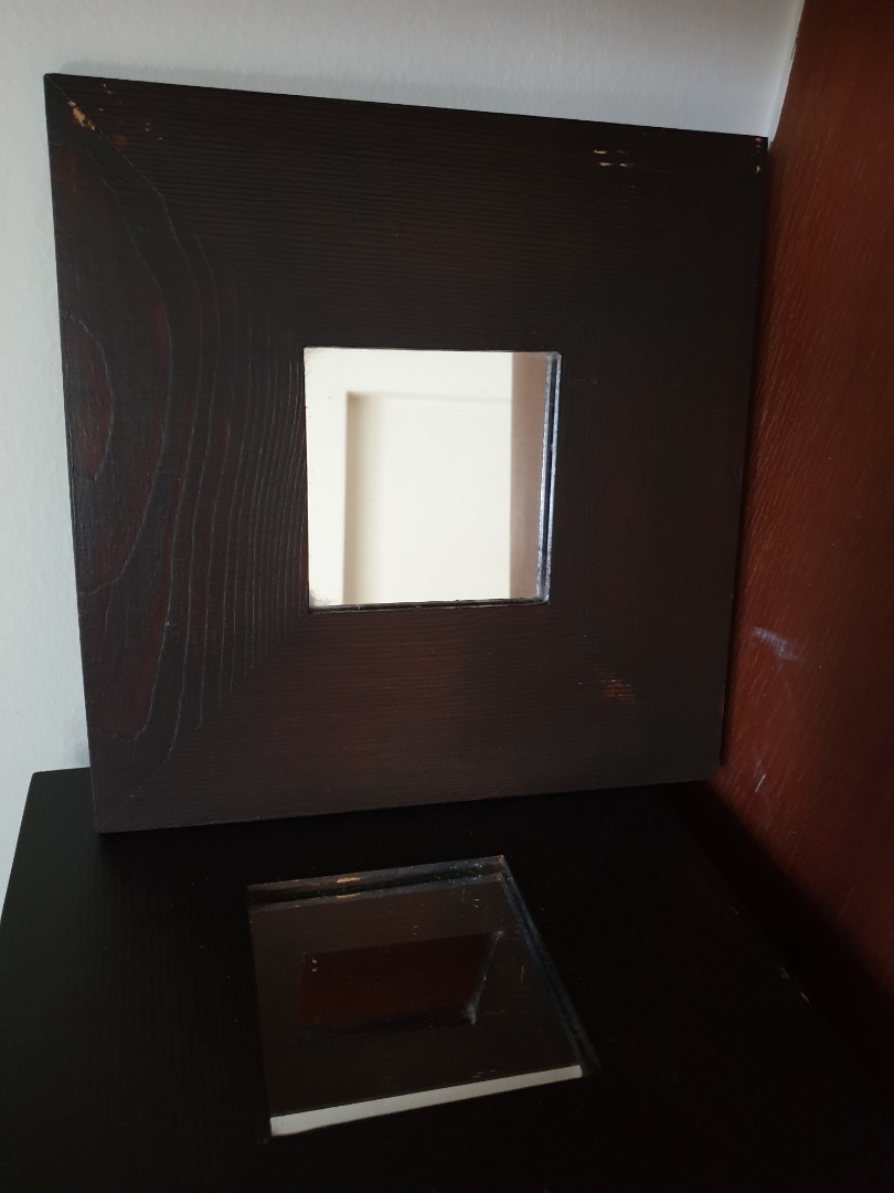 Ikea malma wooden square mirror, Furniture & Home Living, Home Decor