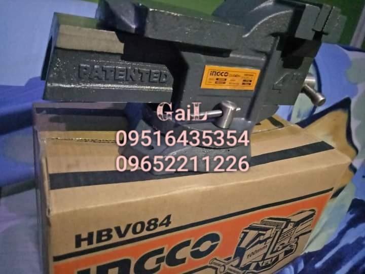 INGCO 4" Bench Vise (Category: Construction Tools & Equipment) located in Caloocan City. Submitted by abieghail (Listing ID 1099851689, Image 2). Description: INGCO 4" Bench Vice - HBV084 Price : ₱1,800 100% BRANDNEW ORIGINAL! Swivel base Size:4" Weight:6.7kg Max clamping force:1300KGS With anvil Contact us for faster transaction. TO GOD BE THE GLORY!.