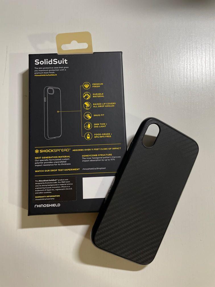 iPhone X Rhinoshield SolidSuit (Carbon Fibre), Mobile Phones & Gadgets,  Mobile & Gadget Accessories, Cases & Sleeves on Carousell