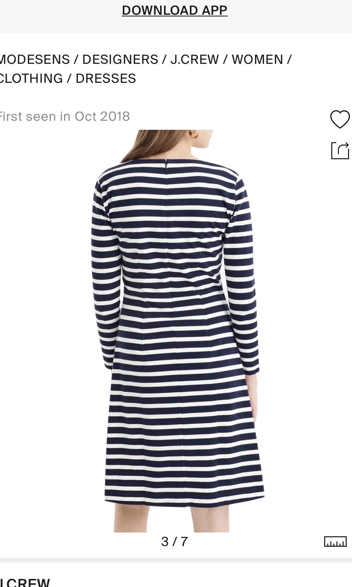 J crew navy and white striped dress clearance