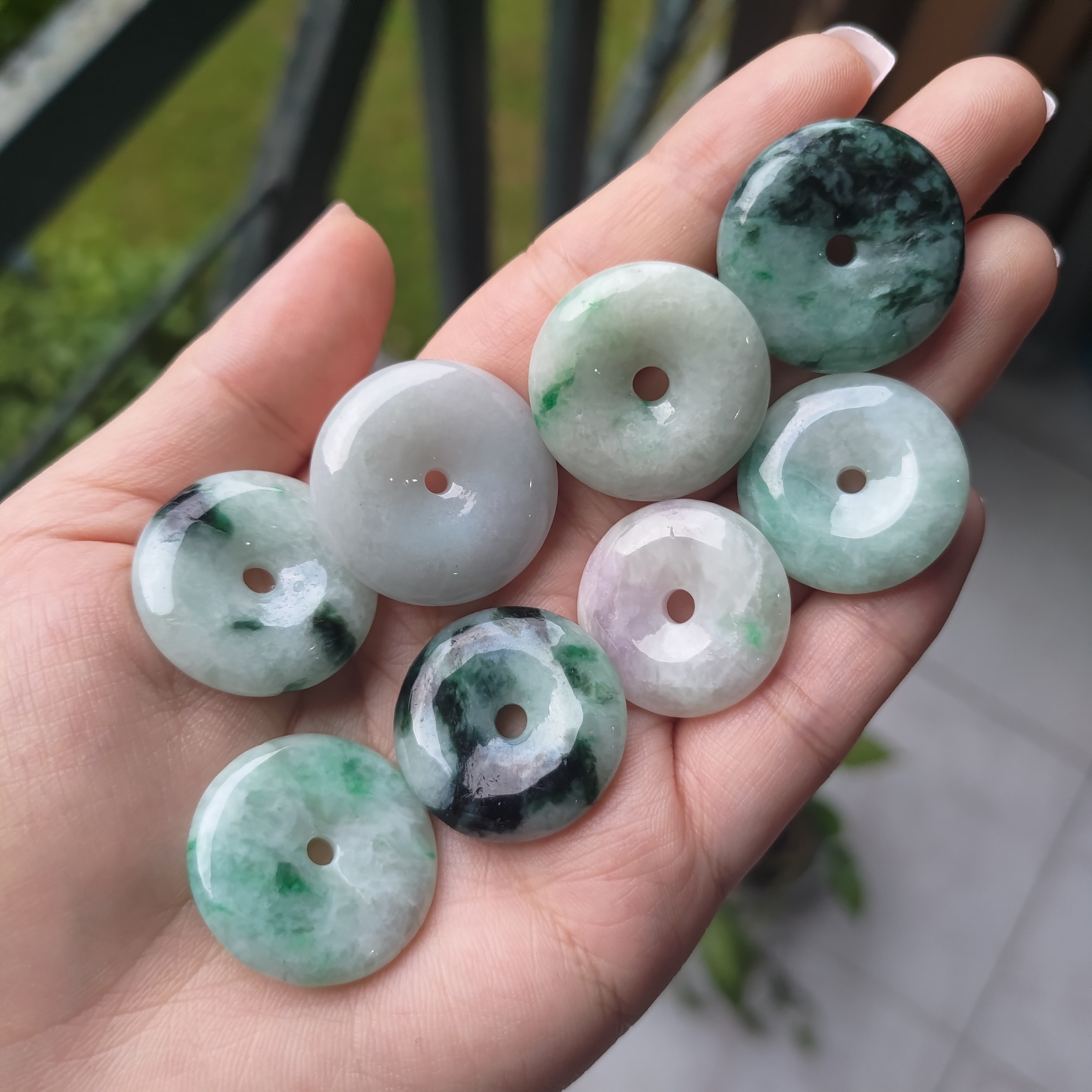 Jadeite online donut pendant