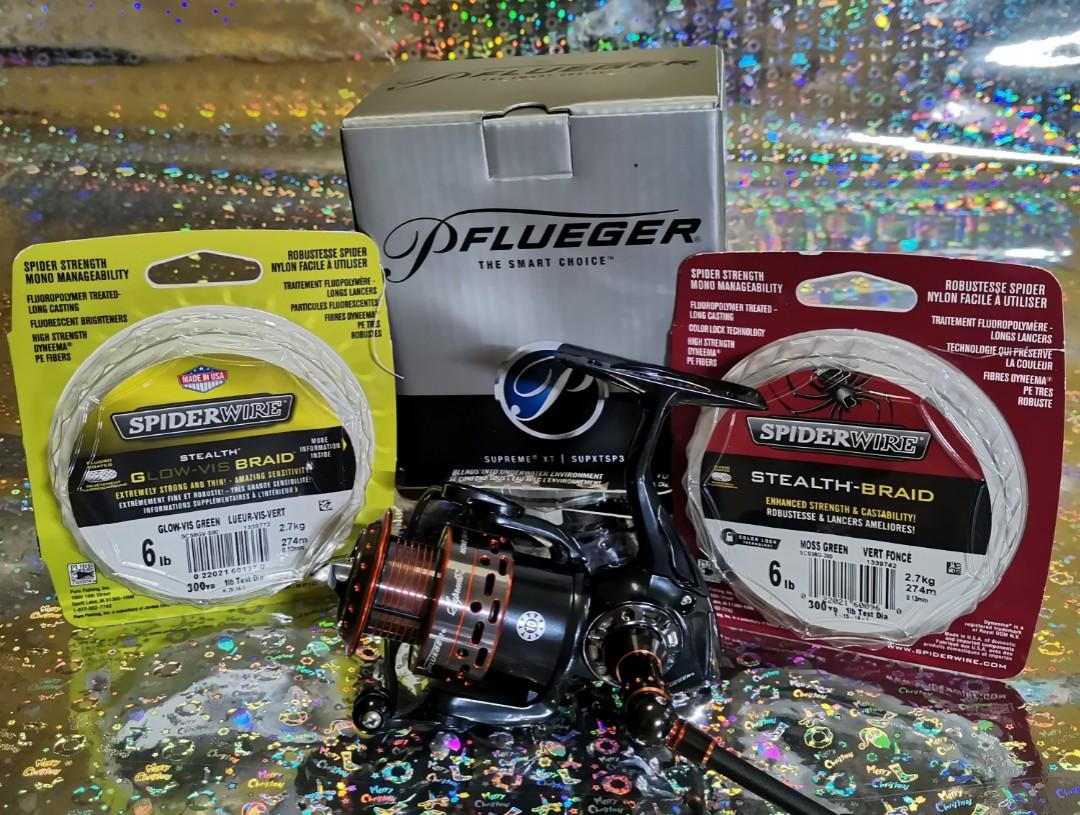 Crazy Sale $120 Combo Deal) Pflueger Supreme XT 30 with Spiderwire Braid  Package 6lbs/300yds, Sports Equipment, Fishing on Carousell