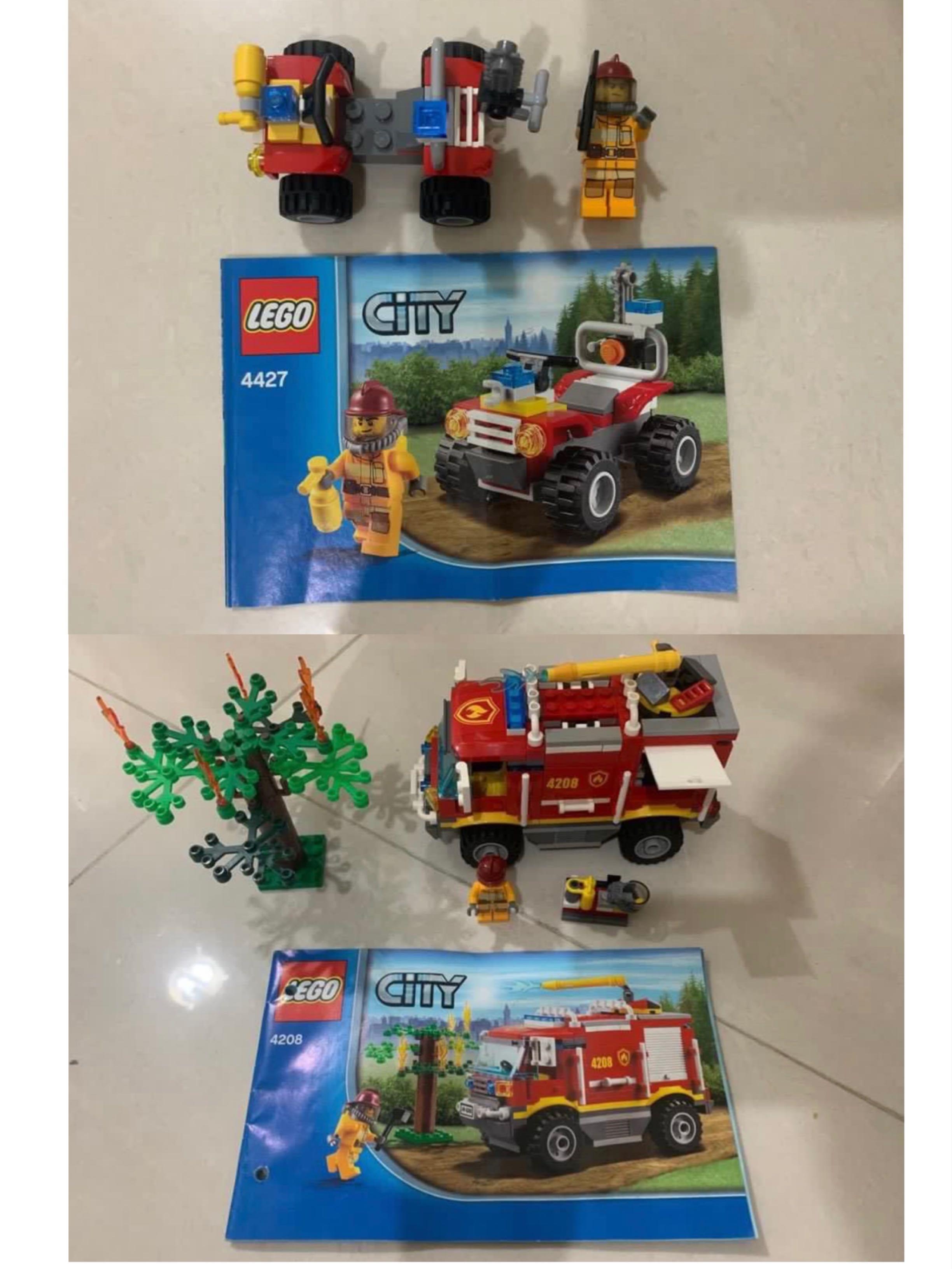 LEGO 4208 + 4427 Fire Truck & Fire ATV 絕版, 興趣及遊戲, 玩具