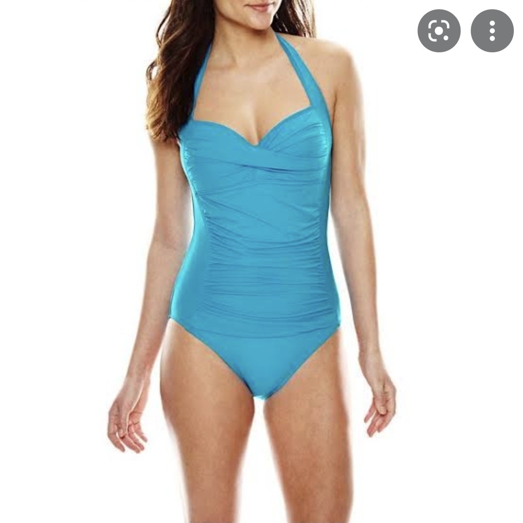 Liz Claiborne Women s Sweetheart Maillot one piece swimsuit aqua