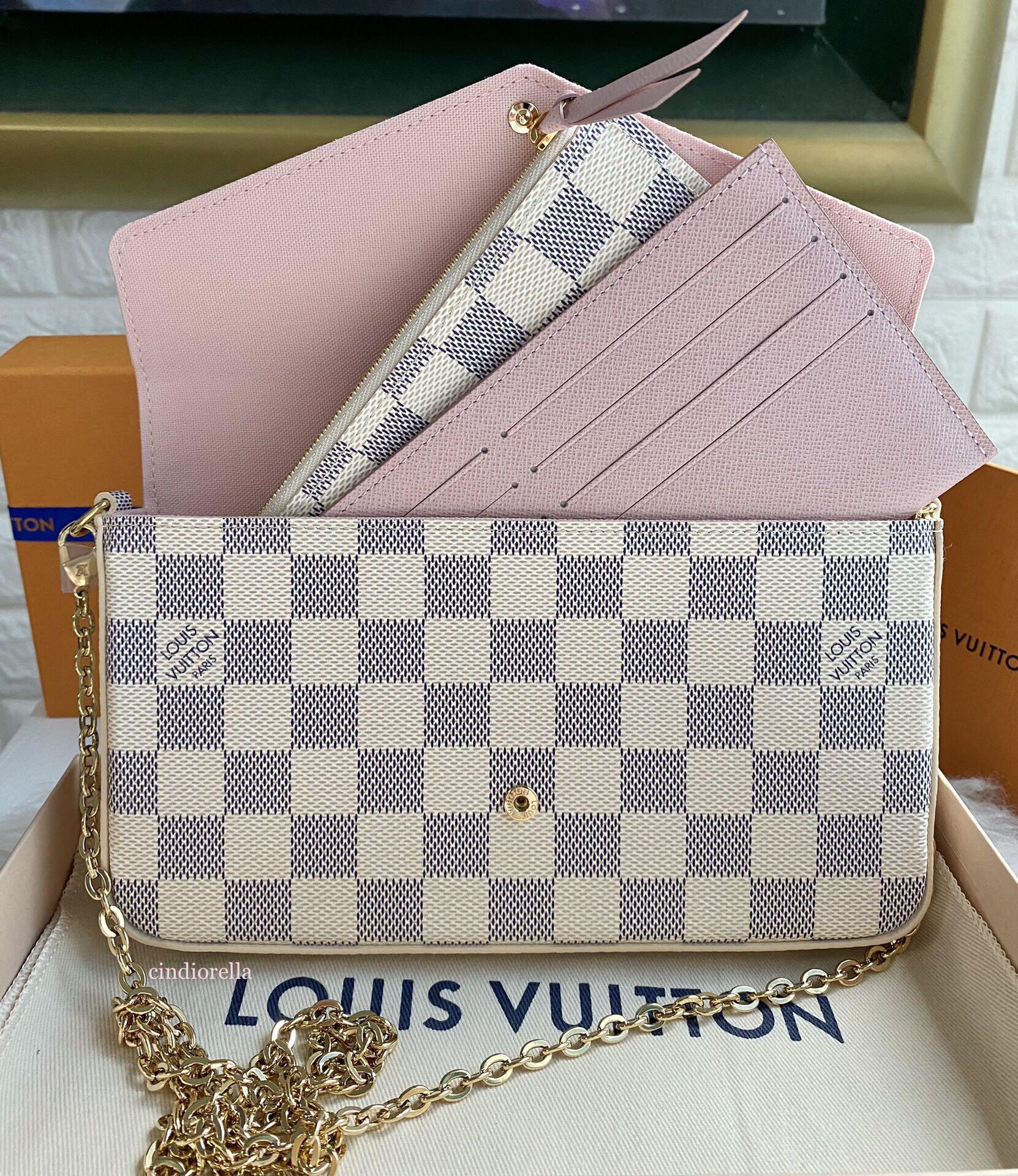 Louis Vuitton Felicie Pochette Damier Azur Canvas, Luxury, Bags & Wallets  on Carousell